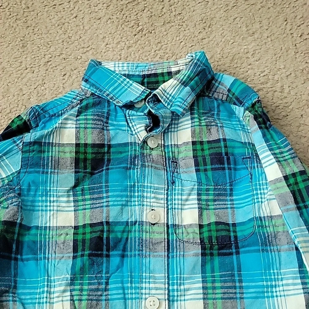 The Children's Place Toddler Boy's Plaid Button Up Long Sleeve Shirt